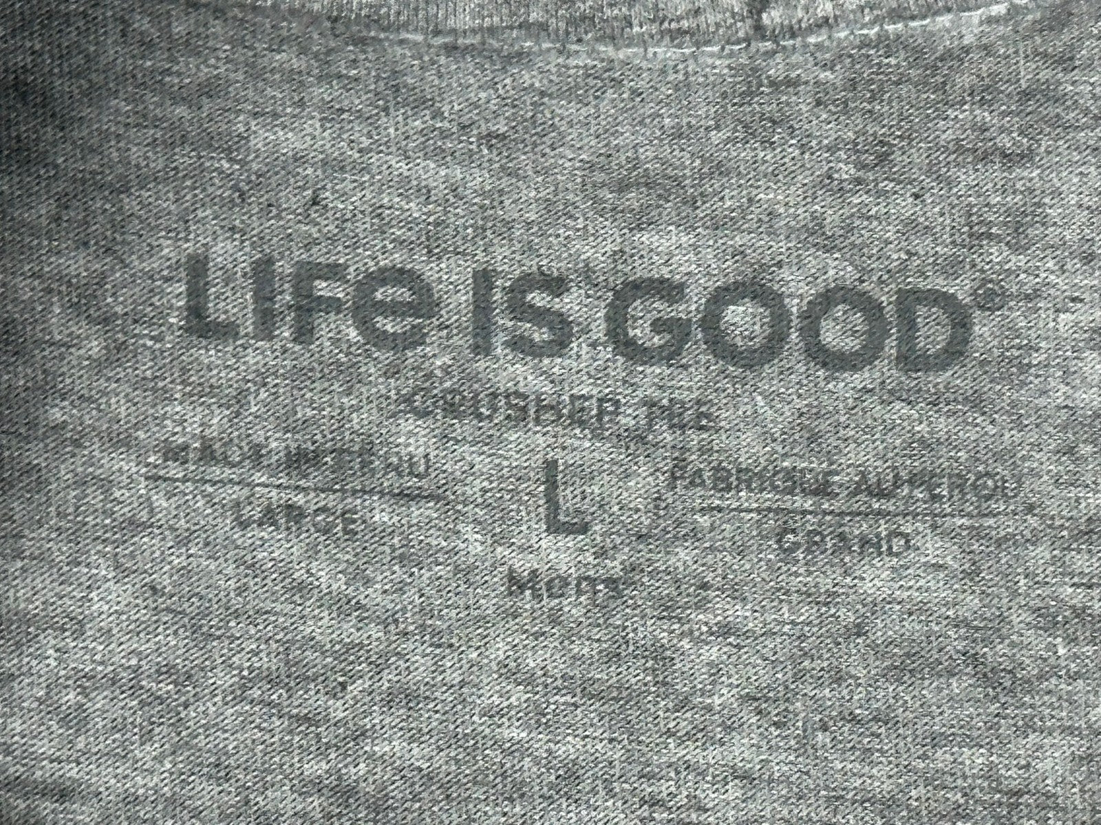 Life is Good Men Crusher Tee Gray Growler Bear Craft Beer Graphic Shirt Sz Large