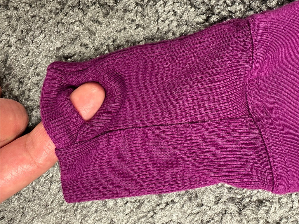 Athleta Womens XS Magenta Purple Coaster Luxe Recover Sweatshirt Thumbholes