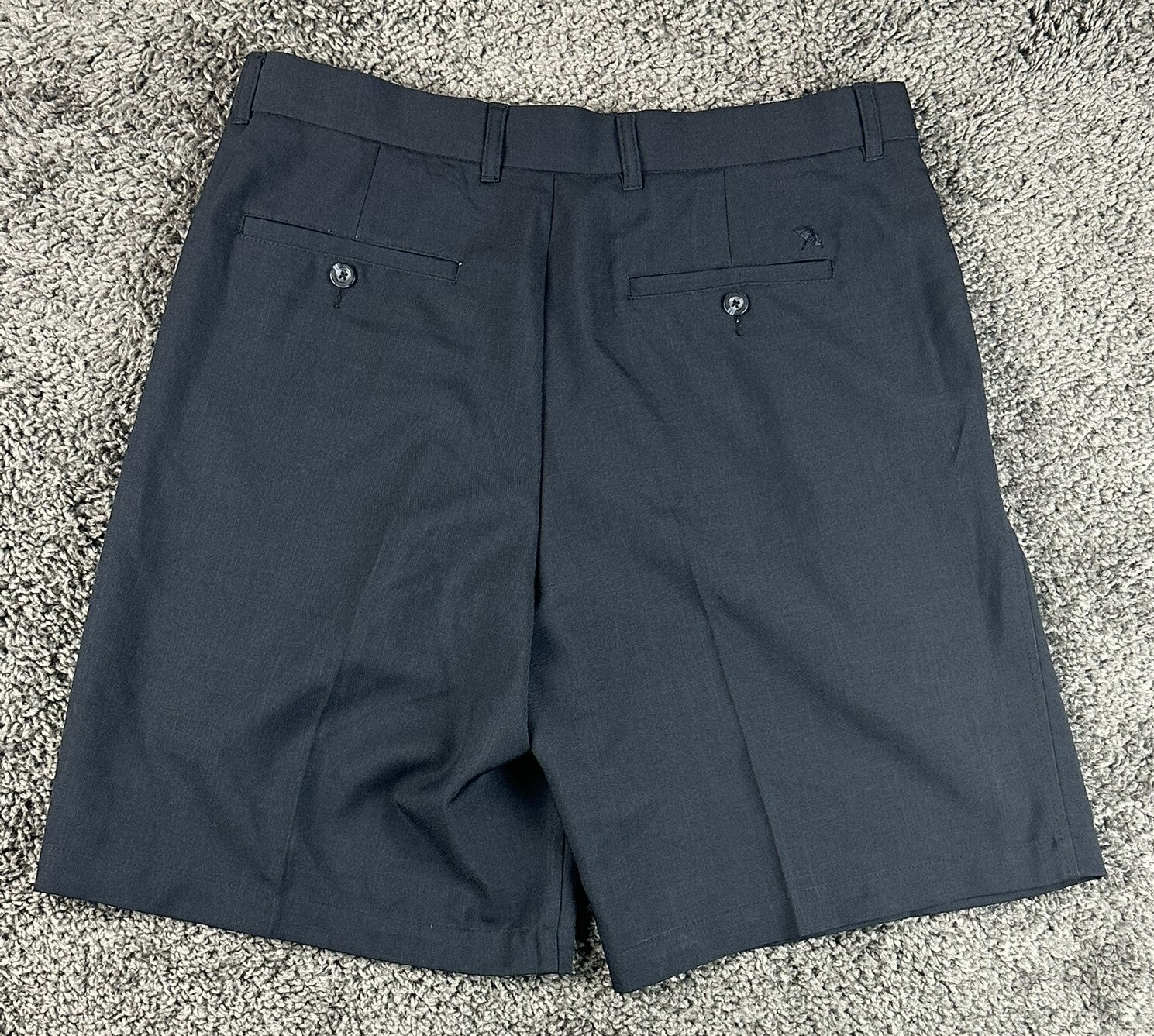 Arnold Palmer Mens Golf Shorts Navy Blue 34 Pleated 9 Inseam Polyester
