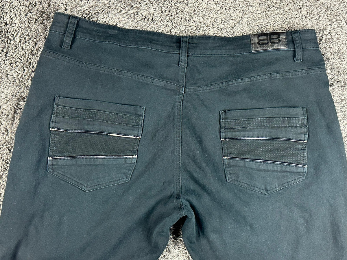 Benjamin Black Mens 46x30 Slim Fit Stretch Jeans Black 5-Pocket Pants