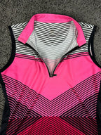 Tail Activewear Womens S Pink Geometric Sleeveless Quarter Zip Golf Top