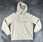 The North Face Half Dome Hoodie Men Tan Beige Camo Logo Pullover Sz Large