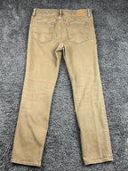American Eagle Mens AirFlex+ Jeans Tan Brown Slim Straight Stretch Denim 32x32