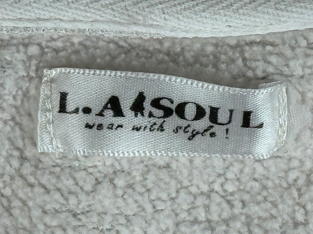 L.A. Soul Sweatshirt Womens M/L Gray Woodland Fox Print Crewneck