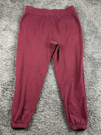 True Religion Core Jogger Sweatpants Mens L Burgundy Horseshoe Logo Lounge Pants