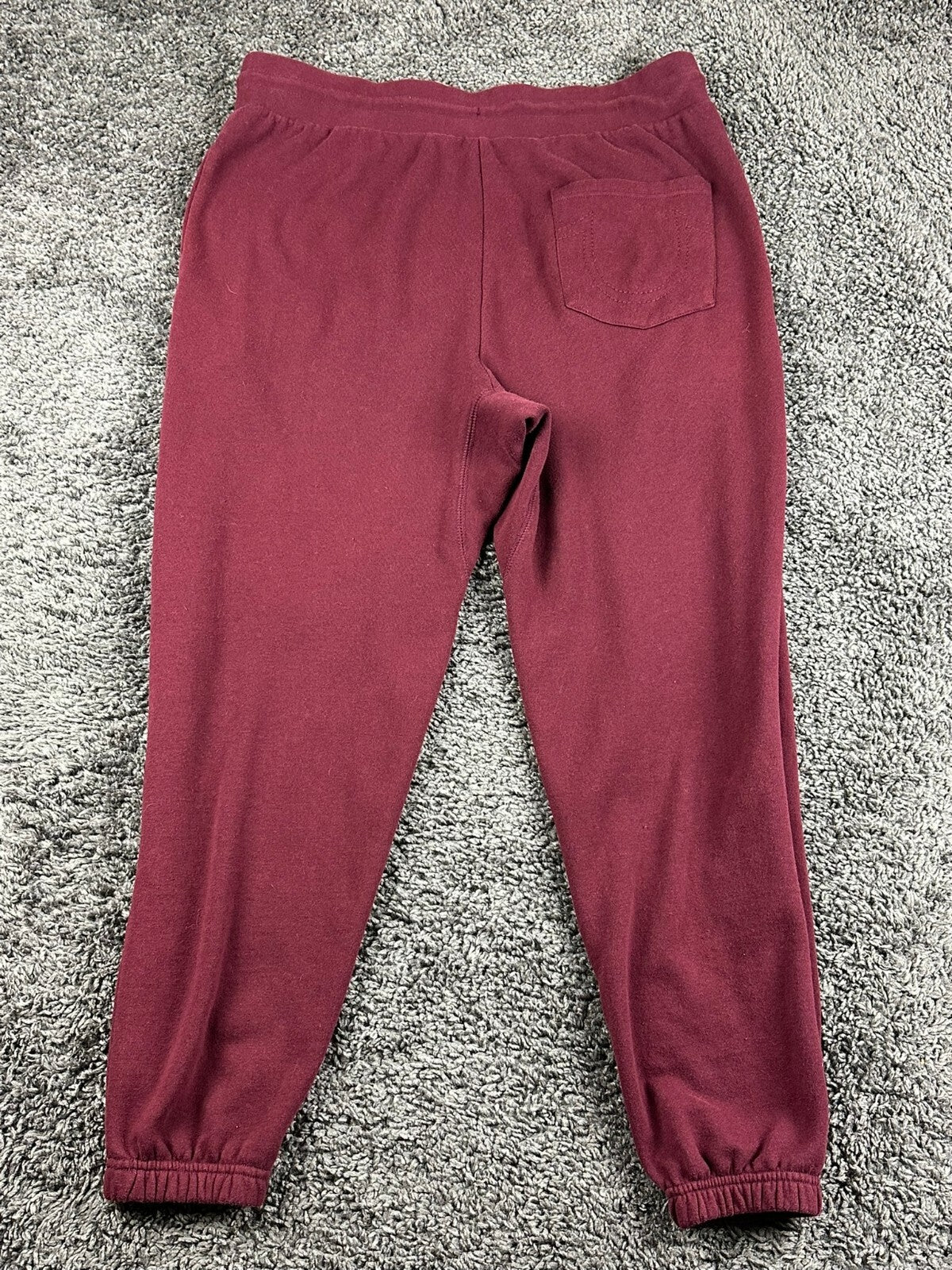 True Religion Core Jogger Sweatpants Mens L Burgundy Horseshoe Logo Lounge Pants
