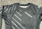 Hayabusa Mens XXL Black Geo Liquid Ti Long Sleeve Rash Guard Compression Shirt