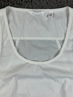 Athleta Womens XXS White Scoop Neck Tank Top Stretch Poplin Sleeveless Shirt