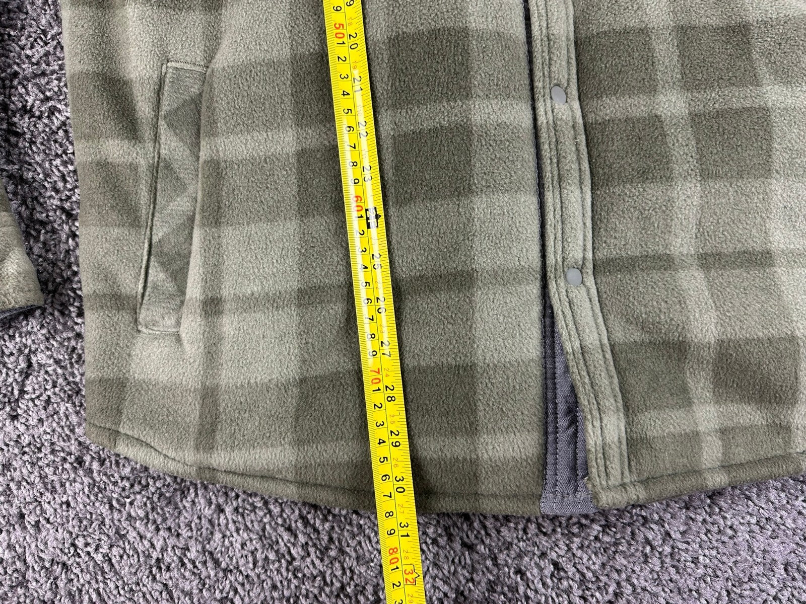 Voyager Mens Green Plaid Sherpa Lined Fleece Shirt Jacket Snap Shacket Sz Large