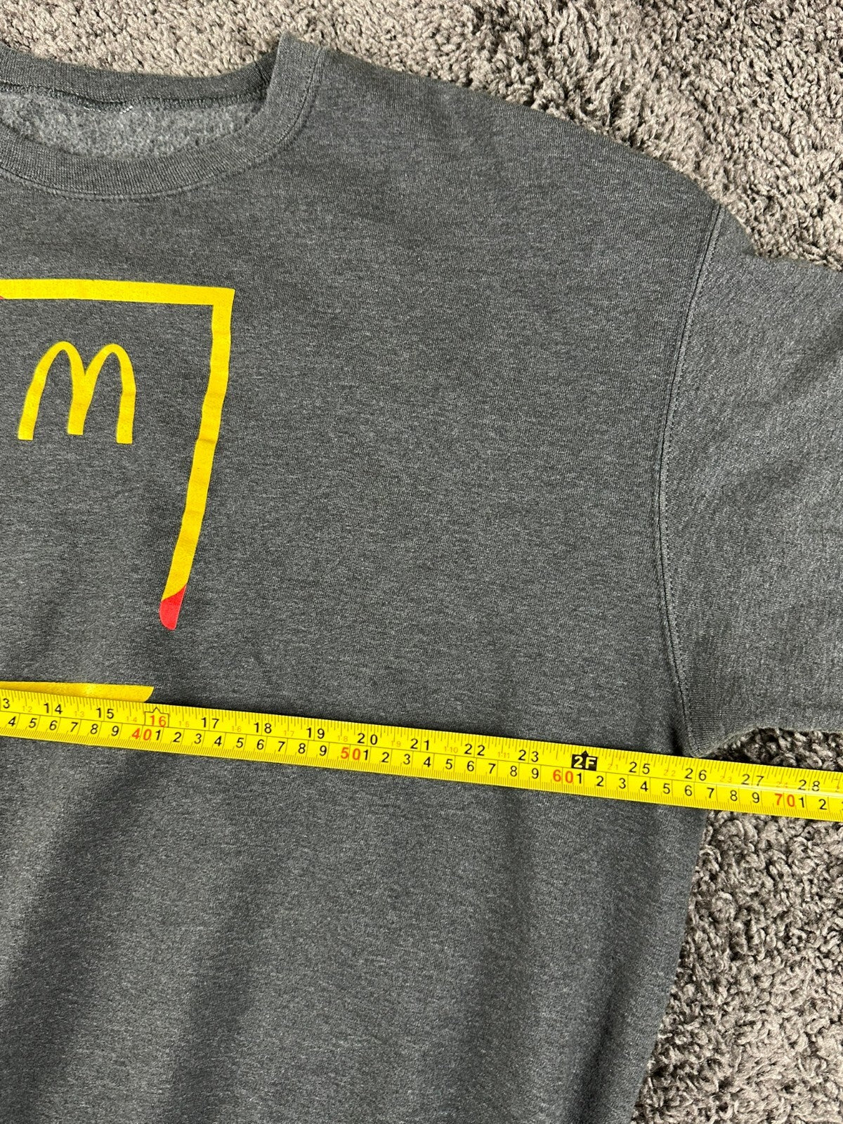 McDonalds Employee Gray Crewneck Sweatshirt Golden Arches Graphic Pullover XXL