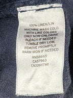 Caslon Womens S 100% Linen Wide Leg Pants Elastic Drawstring Navy Blue Nordstrom
