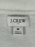 J.Crew Women's Cotton Johnny-Collar Long Sleeve Sweater White Medium