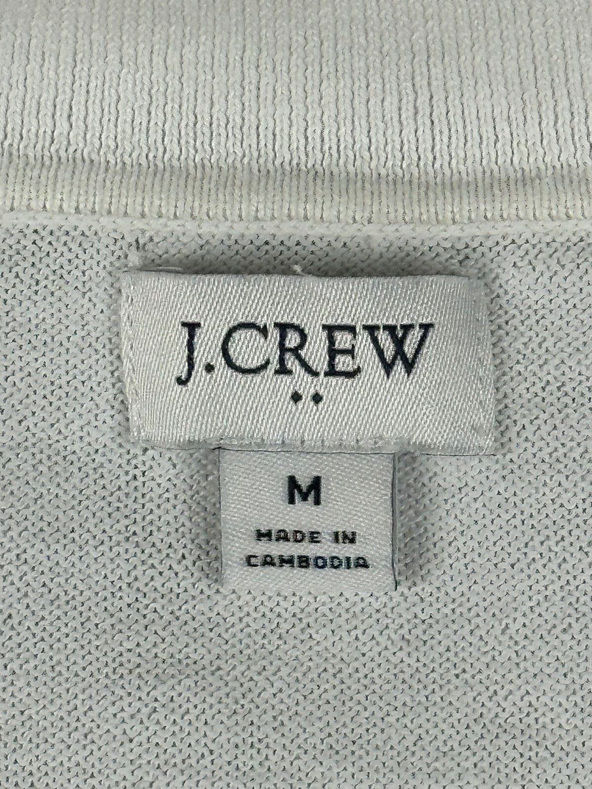 J.Crew Women's Cotton Johnny-Collar Long Sleeve Sweater White Medium