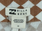 Billabong Womens Brown Checkerboard Diamond High Rise Linen Blend Pants Sz 25