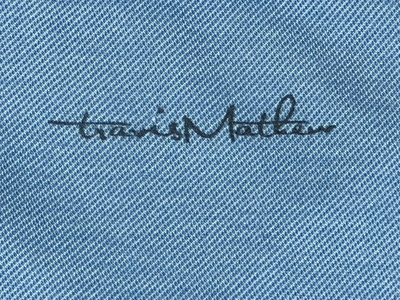 TravisMathew Polo Shirt Men Blue Pima Cotton Stretch Cranwell Golf Resort Sz L