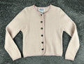 Vintage Tally Ho Womens PS Light Pink 100% Wool Knit Cardigan Sweater