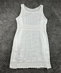Pronto Moda Sally 100% Linen White Dress Womens Made in Italy Lace Sz XL 12