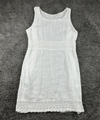 Pronto Moda Sally 100% Linen White Dress Womens Made in Italy Lace Sz XL 12