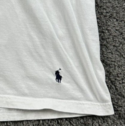 Lot 2 Polo Ralph Lauren Mens T Shirts Large White Grey Classic & Slim Fit Pony