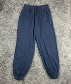 Garage Women's Small S Fleece Joggers Sweatpants Navy Blue Elastic Cinch Hem