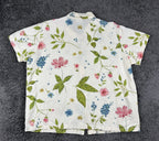 Hot Cotton by Marc Ware Women's 100% Linen Floral Short Sleeve Shirt XL