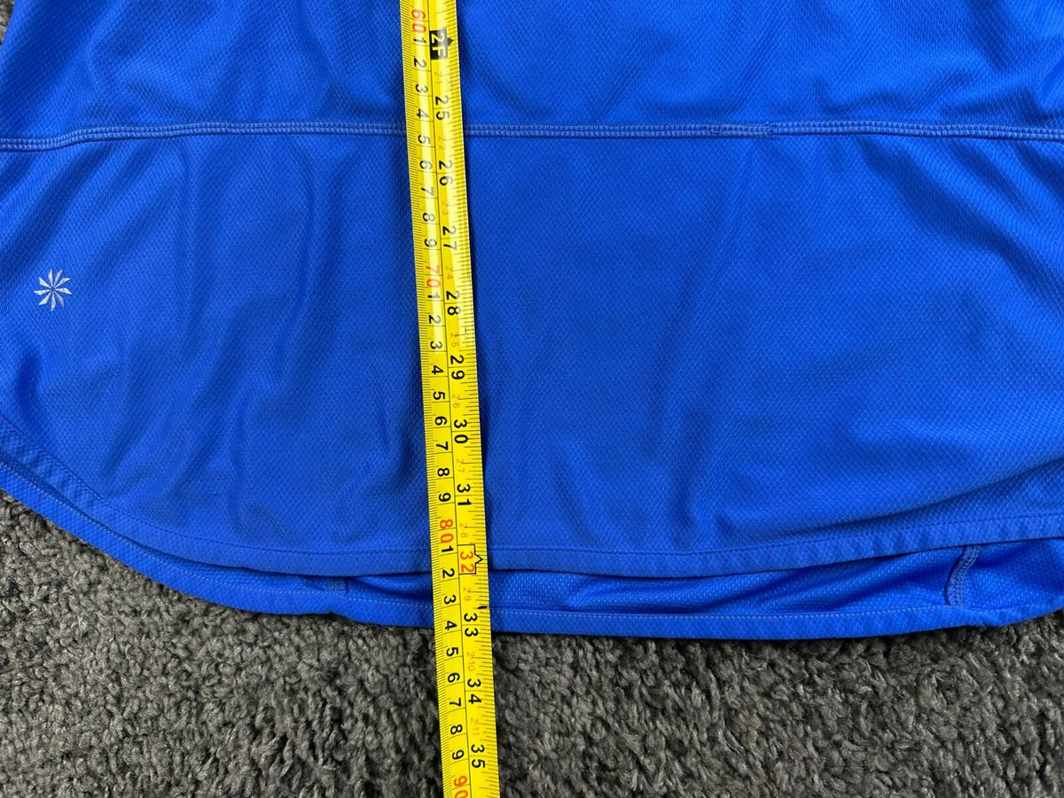 Athleta Wick-It Wader Hooded Swim Cover Up Tunic Womens M Blue Long Sleeve