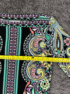 ECI New York Dress Womens S Small Black Multi Geometric Paisley Stretch