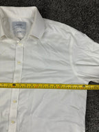 Charles Tyrwhitt Mens White Herringbone Non Iron French Cuff Dress Shirt 17/37