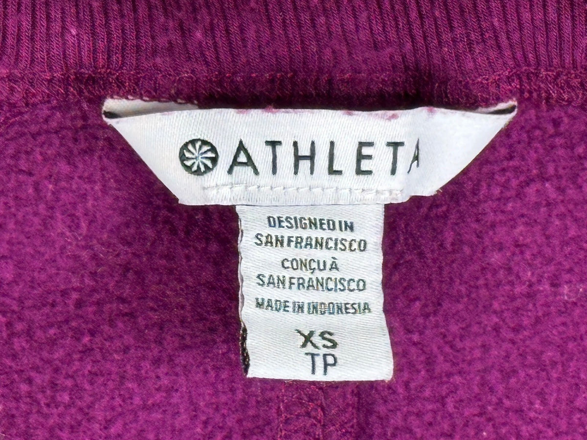 Athleta Womens XS Magenta Purple Coaster Luxe Recover Sweatshirt Thumbholes