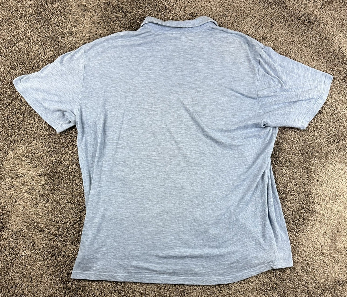 Hurley Mens XXL Polo Shirt Blue Heathered Short Sleeve Casual Cotton Blend Top