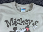 Junk Food Sweatshirt Womens S Mickey Minnie Disney Graphic Pullover Beige