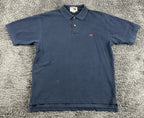 Perlis New Orleans Crawfish Polo Shirt Mens Navy Blue Peruvian Pima Cotton Sz M