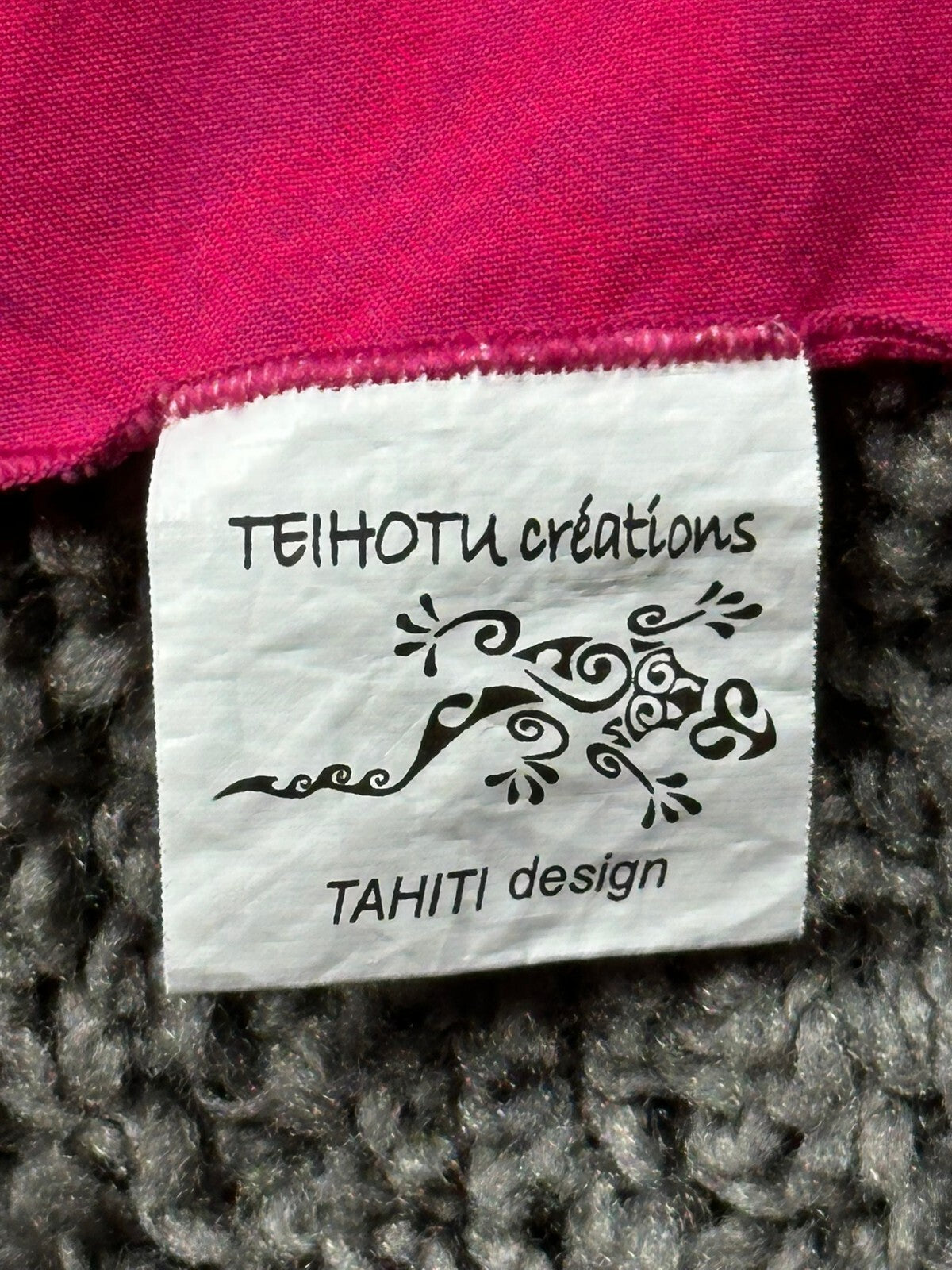 Teihotu Creations Bora Bora Pareo Sarong Pink Tahiti Rayon Handmade 67x21