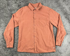 Rhythm Classics Linen Blend Button Up Shirt Mens Large Rust Orange Long Sleeve