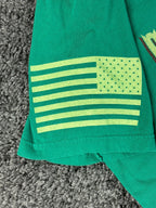 Grunt Style Battle of the Bulge American Flag Military T-Shirt Mens Green Sz XL
