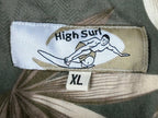 High Surf Mens Hawaiian Shirt Cotton Short Sleeve Olive Green Tropical Leaf XL