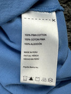 Psycho Bunny Mens M Light Blue Pima Cotton Big Logo T-Shirt Size 5 Medium