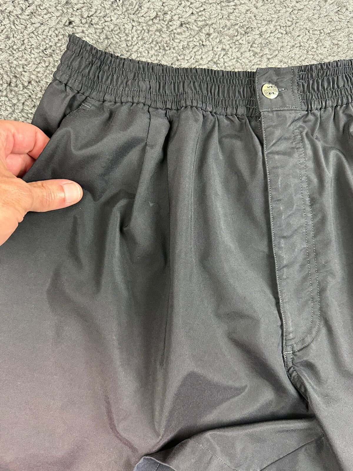 Vintage Adidas Mens XL Black Tennis Golf Athletic Shorts Elastic Zip Fly Y2K