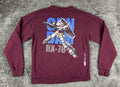BAIT x Gundam Universe Mens M Maroon RX-78-2 Graphic Crewneck Sweatshirt
