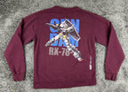 BAIT x Gundam Universe Mens M Maroon RX-78-2 Graphic Crewneck Sweatshirt