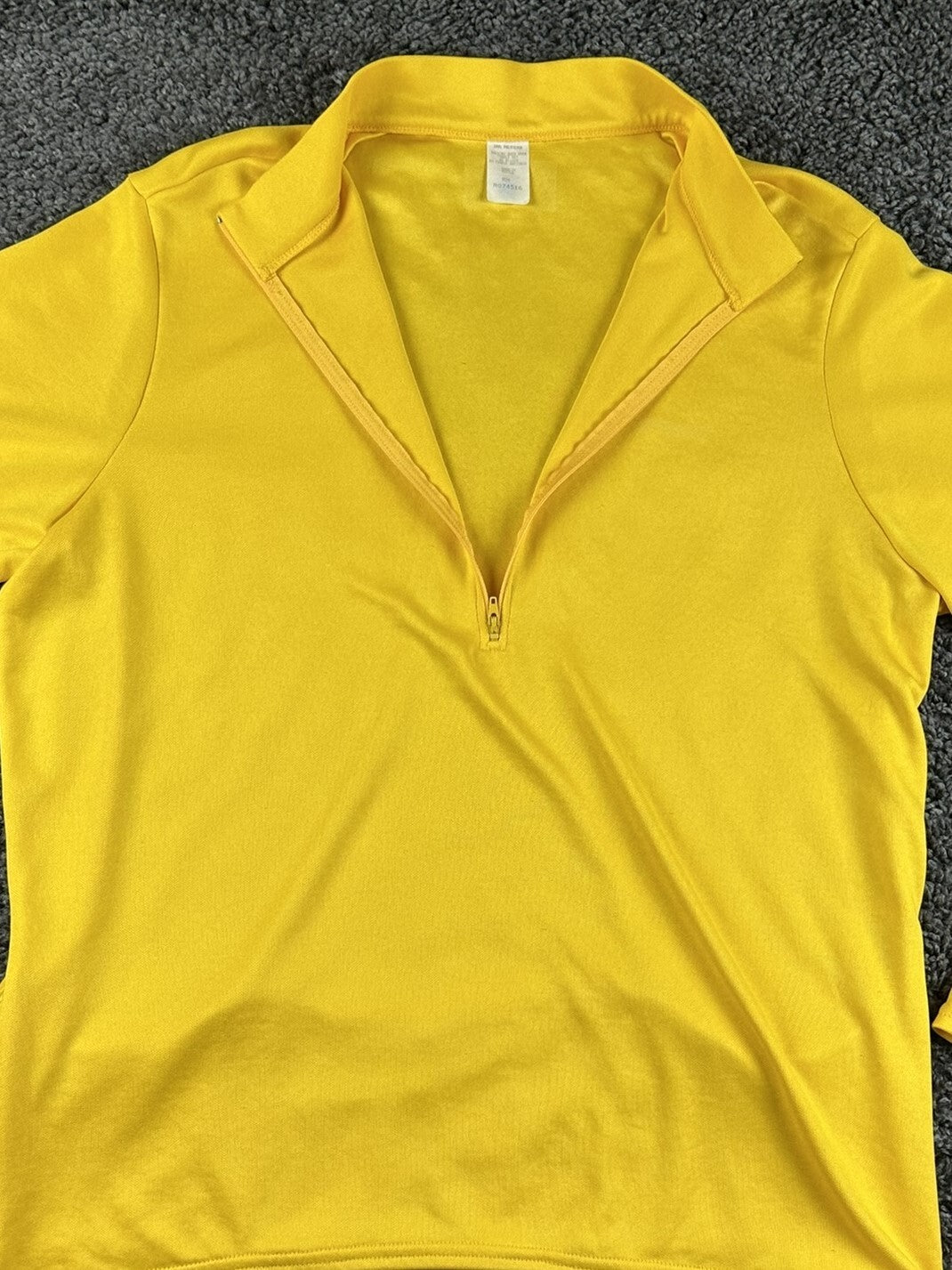 Vintage Performance Mens  Long Sleeve Cycling Jersey Yellow 1/4 Zip Y2K Sz Large