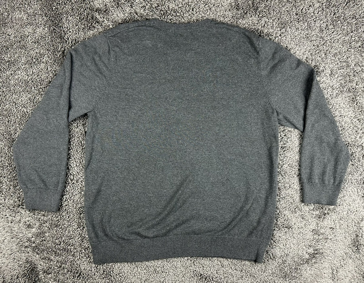Old Navy Crewneck Sweater Mens XXL Gray Purple Stripe Chest Cotton Knit Pullover