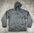 Nike Mens Team Sideline Rain Jacket Black Hooded Windbreaker Full Zip Sz XL