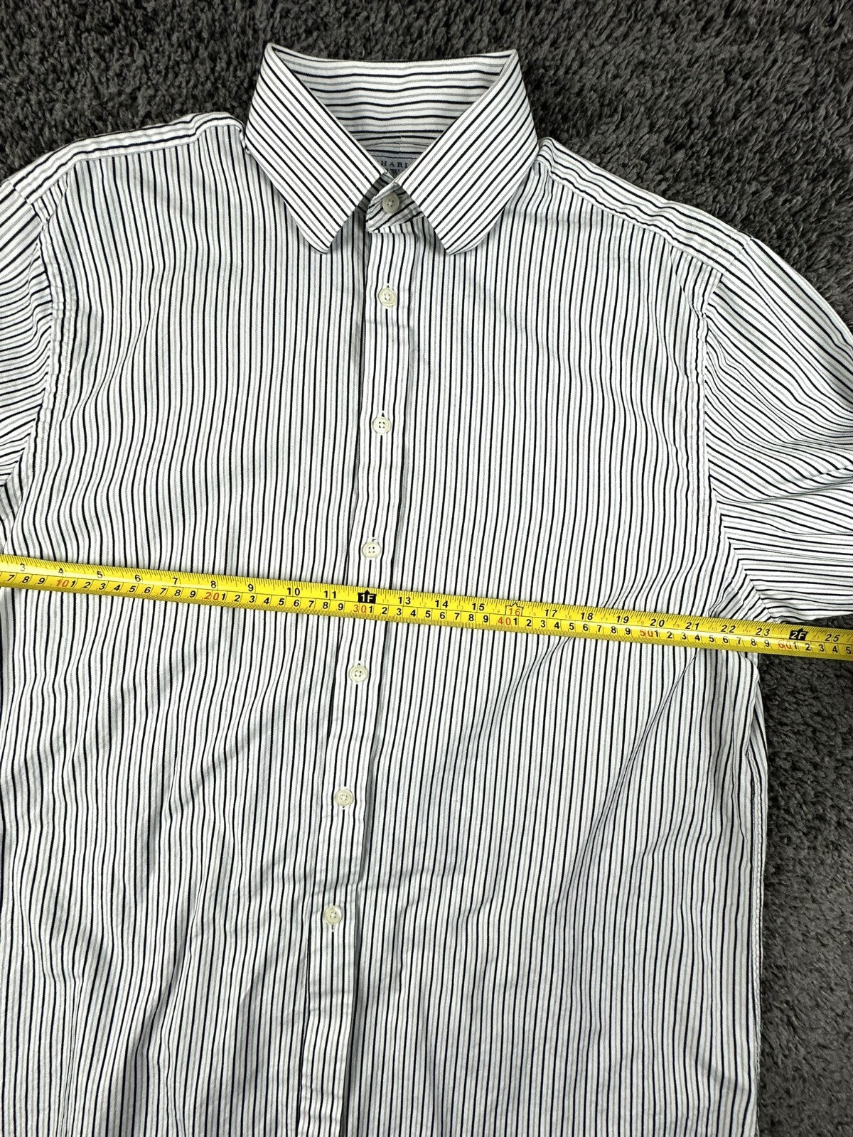 Charles Tyrwhitt Mens 16.5/34 Striped Dress Shirt French Cuff 100% Cotton
