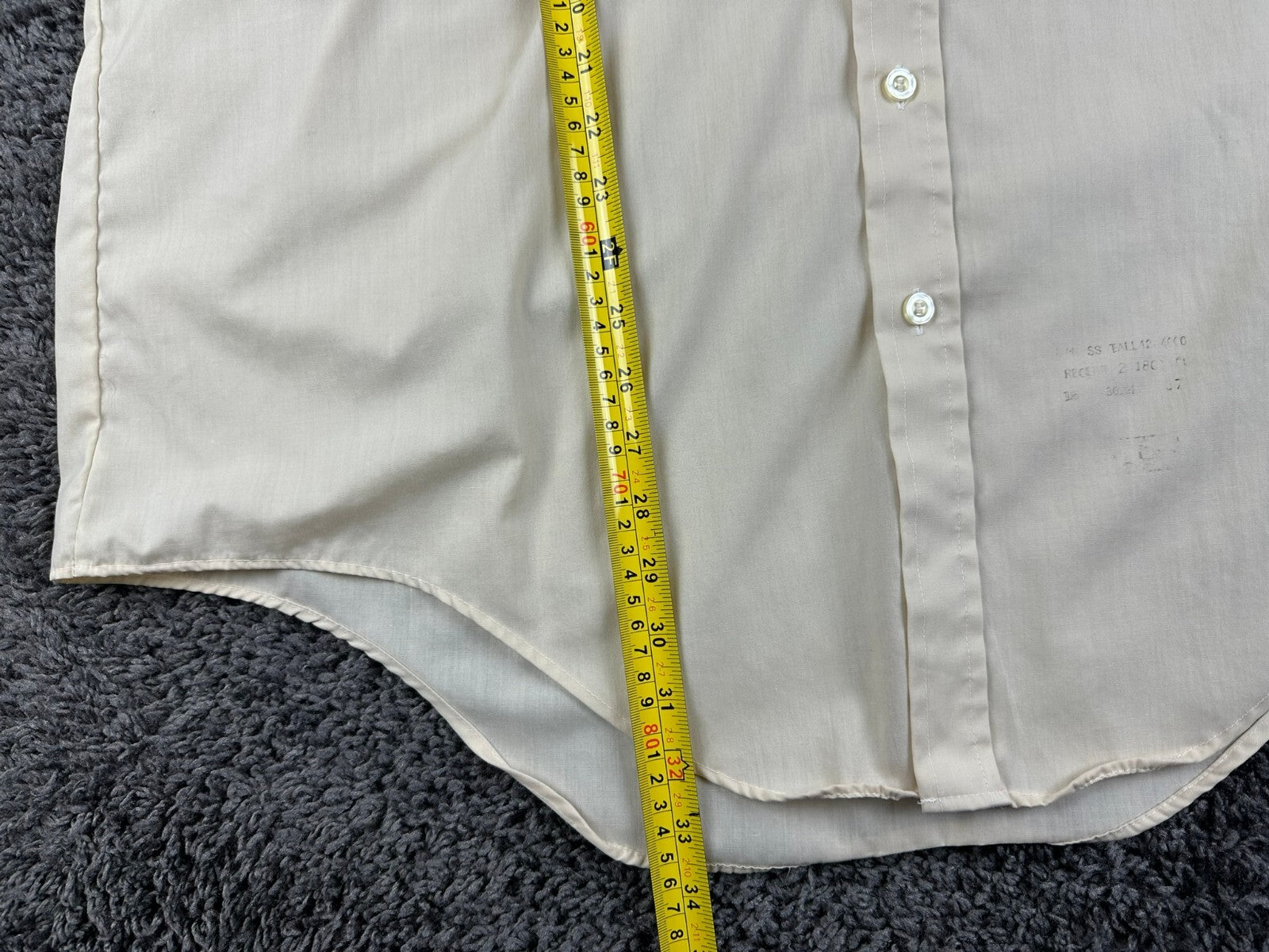 Vintage Manhattan The Natural Shirt Mens Beige Short Sleeve Button Down 18 Tall