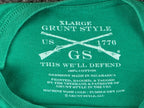 Grunt Style Battle of the Bulge American Flag Military T-Shirt Mens Green Sz XL