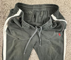 Polo Ralph Lauren Mens M Black White Stripe Interlock Track Pants Joggers