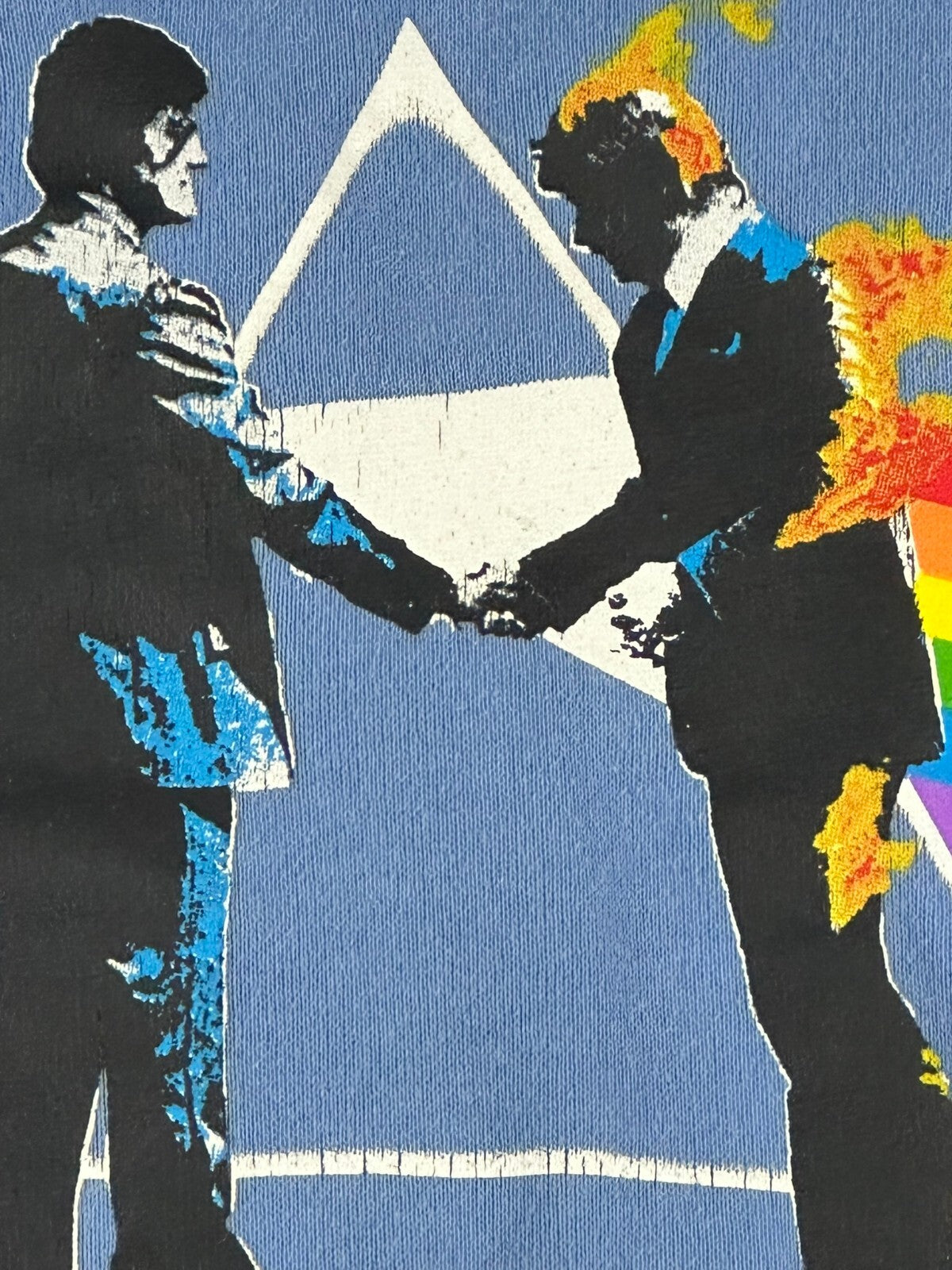 Pink Floyd Wish You Were Here Sweatpants Unisex Blue Graphic Joggers Sz L