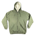 J. Peterman Mens XL Olive Green Full Zip Sherpa Lined Hood Sweatshirt Hoodie