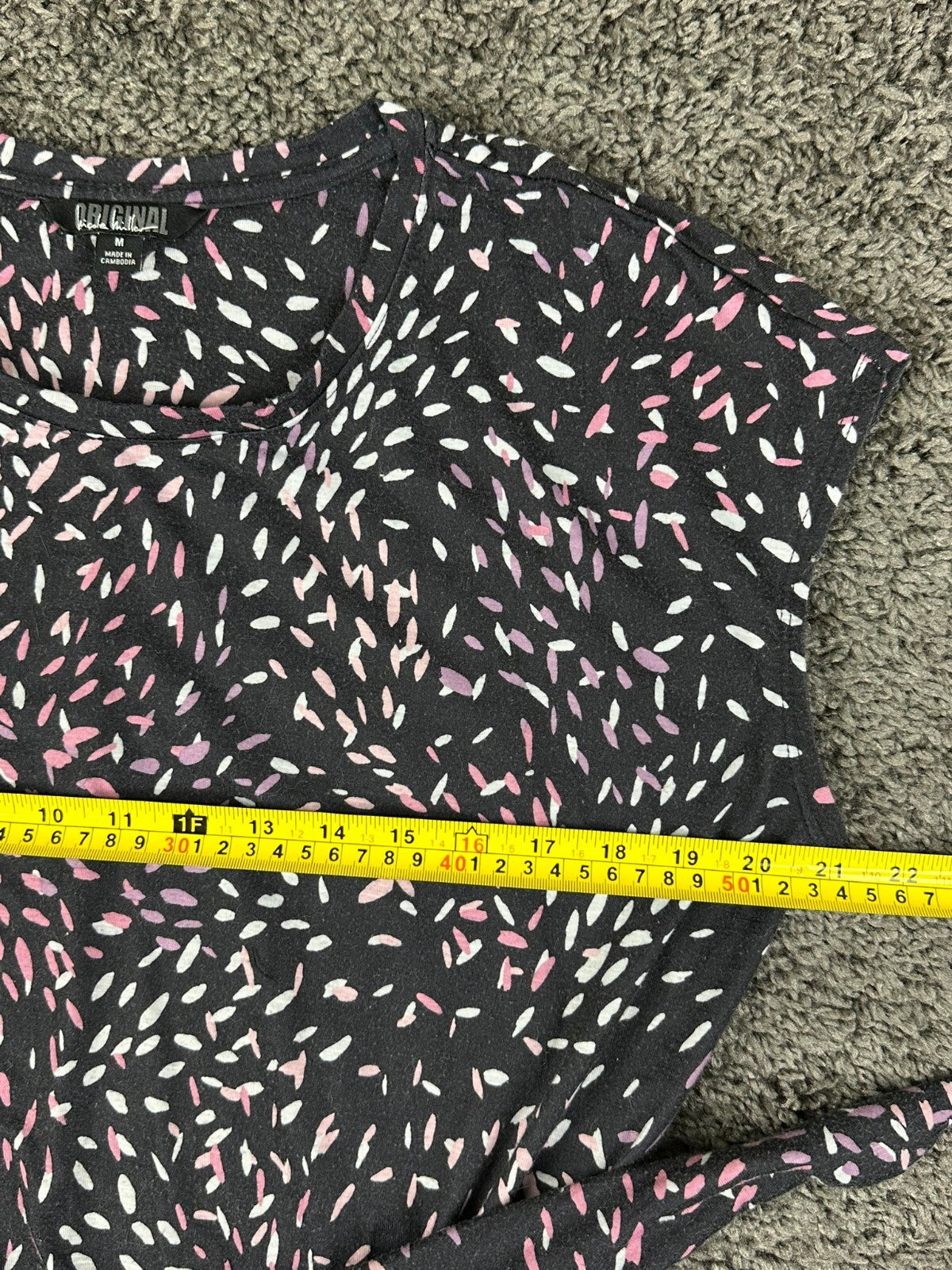 Nicole Miller Original Womens M Black Pink Speckled Knot Dress